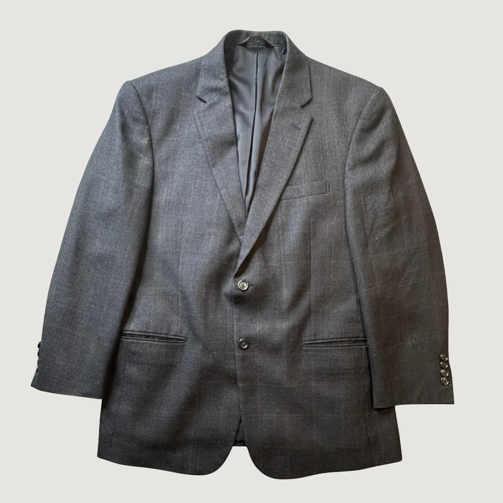 Jos. A. Bank Sport Coat Mens 43R Grey Traveler's Collection Wool Blazer